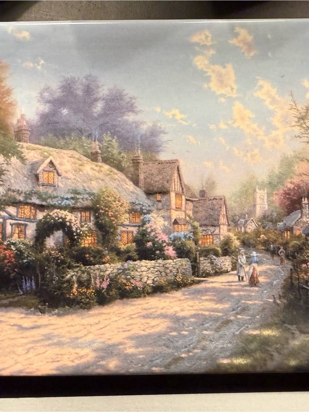 Thomas Kinkade Cottage Lane at Dusk - New in box Collectible Plate numbered